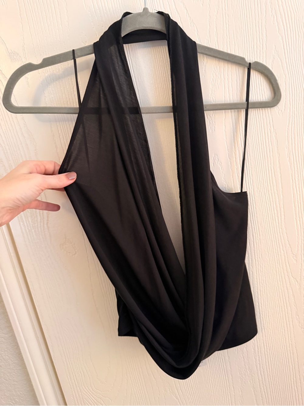 Free People Black Draped Halter Cowl Camisole